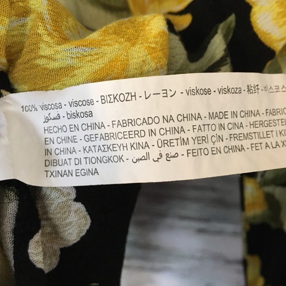 Zara Black/Yellow Floral Wrap Top - Picture 7 of 7